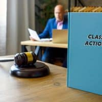 Blue binder labeled 